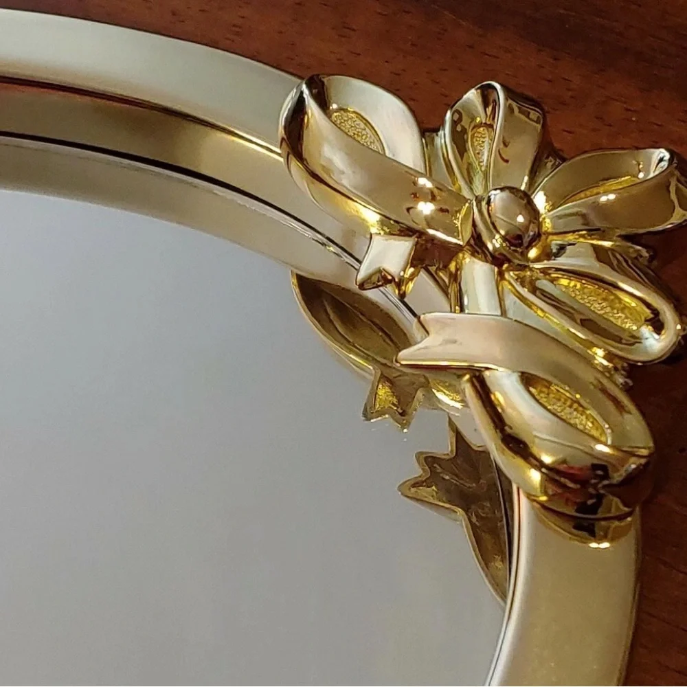 Beautiful Vintage Avon Gift Collection Vanity Tray Mirror Goldtone